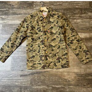 SAN FRANCISCO Oversized Frog Skin Camouflage Duck Denim Chore Shirt Jacket